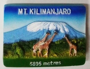 Mt. Kilimanjaro Giraffes 3D Resin Fridge Magnet Travel Souvenir - Picture 1 of 1