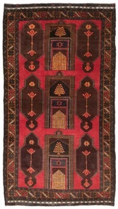 Balouch Handgeknüpfter Perserteppich 208 x 112 cm-Nomadic,Orient,Carpet,rug,Rot - Bild 1 von 12