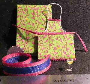 Grembiule verde vivo e fucsia cucina nastro margarita 1:12 mini creativo 2436 - Foto 1 di 3