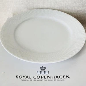[Near Mint] Royal Copenhagen 24.5cm White Half Lace Dinner Plate From Japan - Picture 1 of 9