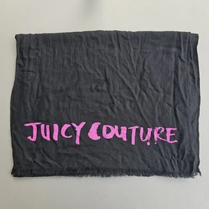 Black And Pink Juicy Coture Linen Fringed Scarf Many Small Holes 68"×21" - Picture 1 of 5