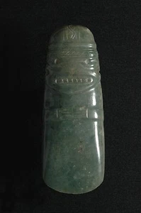 Pre Columbian Costa Rican Jade Axe God, Stone Pendant, Mayan 5OO-8OOA.D. - Picture 1 of 3