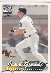 JASON GIAMBI /99 PACIFIC PARAMOUNT HOLO - SILVER FOIL PARALLEL A'S #170 1999 99 - Bild 1 von 1