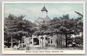1920s Oneonta, Alabama -Old Blount Court House - Blue Sky Tint Unposted Postcard - Picture 1 of 5