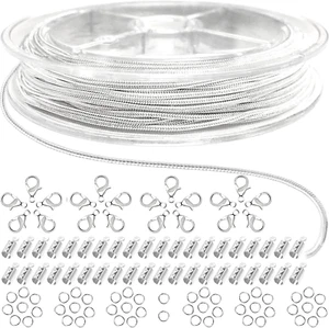 33 Fuß Silber Schlangenkette 1,2 mm Schmuckherstellung Ketten für Halskette Armband Zum Selbermachen  - Bild 1 von 7