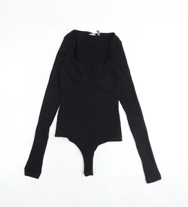ASOS Womens Black Cotton Blend Bodysuit One-Piece Size 6 - Picture 1 of 10