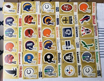 1982 Fleer Team Action Stickers Helmet Logo Card Lot of 30 Cowboys 49ers Eagles - Image 1 of 2
