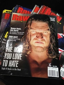 WWF WWE RAW Magazine JUNE 2001 HHH + Diva Poster - Picture 1 of 3