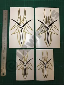(X4) Juego de pegatinas a rayas calcomanías coche moto 210x120mm/140x80mm DORADO Y NEGRO - Imagen 1 de 5