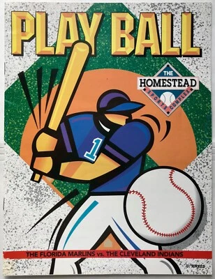 1993 March 6-7 Cleveland Indians Vs Florida Marlins Program in Homestead, Andrew - Image 1 of 4
