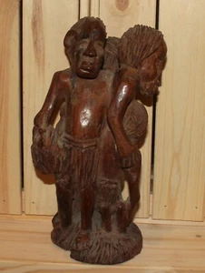 Estatuilla de madera tallada a mano arte popular africano vintage - Imagen 1 de 9