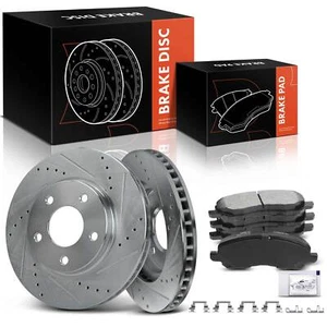 Drilled Brake Rotor & Ceramic Brake Pad for Jeep Commander Grand Cherokee Front - Picture 1 of 8