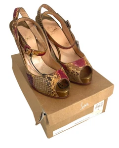 Christian Louboutin Women's Heels Size US 9 EU 39 Privatita Python  Roccia Pumps - Picture 1 of 23