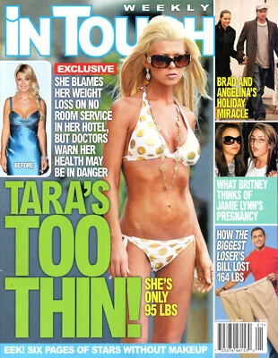IN TOUCH Magazine January 7 2008 Tara Reid Britney Jamie Lynn Spears Brad Pitt - Image 1 of 3
