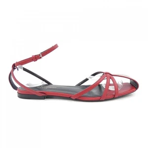 SAINT LAURENT Sandals Women's Size 36.5 Red Leather - Picture 1 of 6