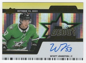 2022-23 Credentials Debut Ticket Access Horizontal Auto Yellow Wyatt Johnston 49 - Picture 1 of 1