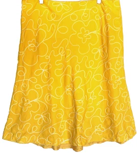 VTG Nicaya Embroidered Abstract Midi Skirt Size 14 Artsy Preppy Colorful Resort - Picture 1 of 13