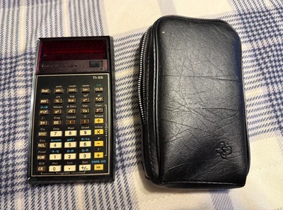 Vintage Texas Instruments TI-55 Calculator w/ Case Working - Image 1 of 4