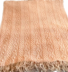 Vintage Handmade Crochet Bobble Stitch Afghan 44x32”Textured PopCorn Lap Blanket - Picture 1 of 3