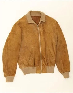 VINTAGE Herren Wildleder Bomberjacke IT 54 2XL Braun CL08 - Bild 1 von 5