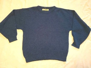 Vintage 80s 90s Le Tigre Acrylic Blue Knit Sweater Mens XL USA Made  - Picture 1 of 8