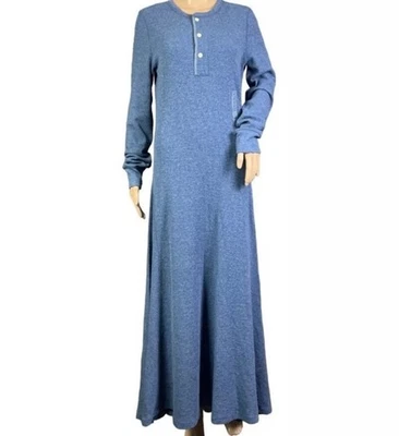 105 Polo RALPH LAUREN Henley DRESS Waffle Suede Patch Elbow EUC L Runs Sm - Image 1 of 4