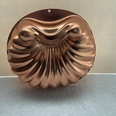 Molde Wear-Ever concha de almeja 2980 cobre aluminio 6 tazas pastel gelatina pared decoración vintage Foto 1 de 4