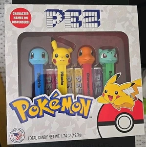New Pokemon PEZ Candy 4 Pack Gift Set Pikachu Squirtle Charmander Bulbasaur - Picture 1 of 1
