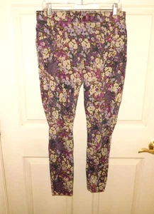 HUE Women's Size L Multicolor Floral Stretch Jeggings - Picture 1 of 5