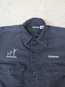 Bulwark FR Shirt Mens Sz L Blue Cat 2 Pockets Long Sleeve Button Welding Siemens - Picture 1 of 13