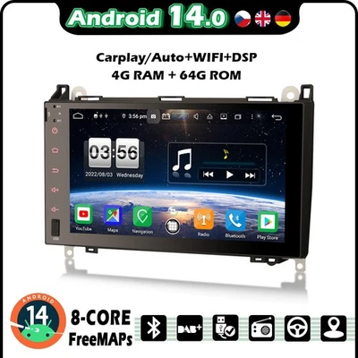 Carplay Android 14 Autoradio Mercedes A Klasse W169 B Klasse W245 Sprinter Vito - Bild 1 von 4