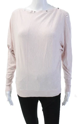 Top Allsaints Mujer Manga Larga Cuello Redondo Tejido Causal Rosa Talla S Foto 1 de 4