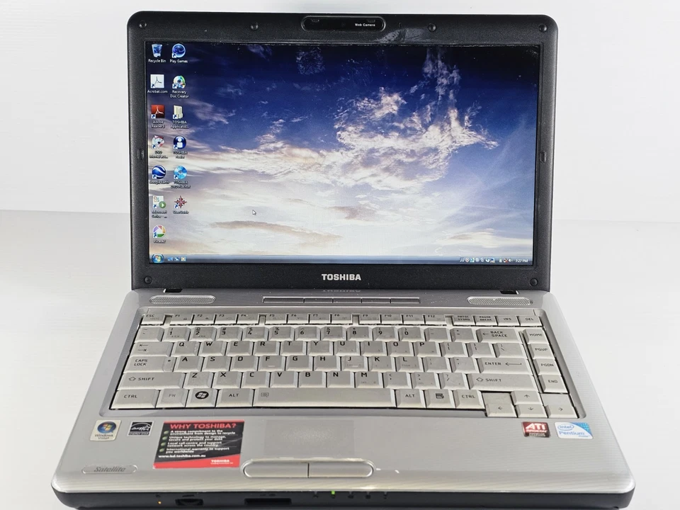 Toshiba L510 Satellite Laptop 280GB Duel-Core Pentium 2.1Ghz 2GB RAM Working - image 1 of 4