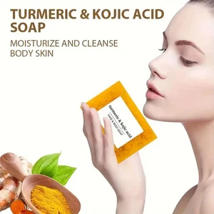 Deep Cleansing Turmeric & Kojic Acid Skin Brightening Soap, 2 Pack - Picture 1 of 7