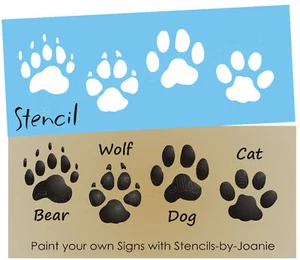 Stencil Bear Wolf Dog Cat Paw Print Tracks Cabin Outdoor Country DIY Art Signs - Picture 1 of 5