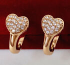 Luxus Herz Ohrringe Creole Zirkonia Kristalle 750Er Gold 18K Vergoldet Damen