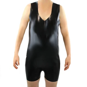 LatexDreamwear - body/catsuit/tuta intera 100% lattice corta nera senza maniche - Foto 1 di 2