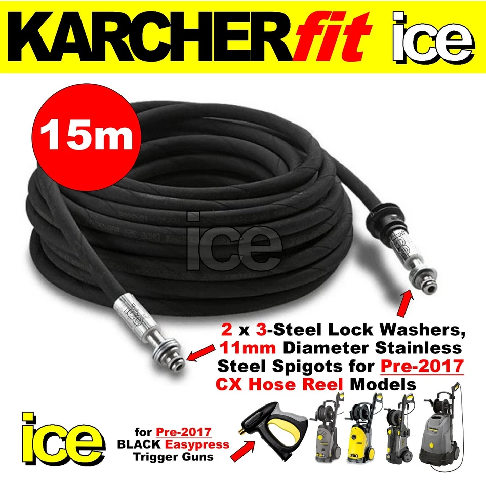 KARCHERFIT 15m HOSE FITS KARCHER HOSE REEL HD5/12CX HD6/13CX HD6/15CX HD7/18CX, HDS 5/11UX