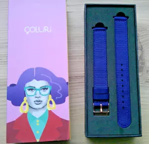 Coluri Long Blue Nylon Sports 18mm Watch Bracelet Rose Gold Tone Buckle - Picture 1 of 7