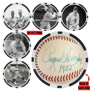 Rogers Hornsby SIGNED Baseball Legends Poker Chip Set (5) - Picture 1 of 2