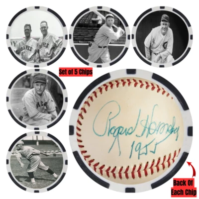 Rogers Hornsby SIGNED Baseball Legends Poker Chip Set (5) - Image 1 of 2
