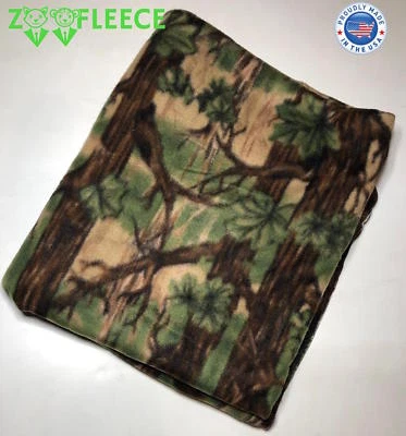 ZooFleece Green Camouflage Hunting Camo Hunting Winter Blanket Throw 60X68"