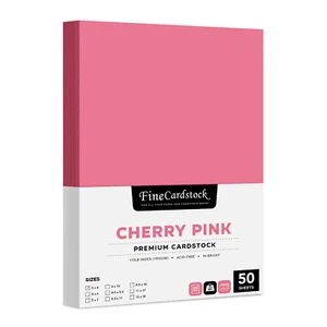 Cherry Pastel Colored Cardstock Paper, 110lb Index (199gsm), 50 Sheets per Pack - Picture 1 of 14