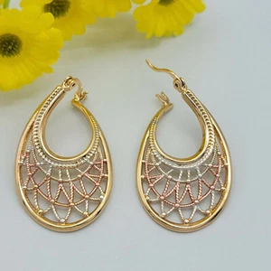 Women Fashion Jewelry Multicolor Gold Plated Chandelier Earrings. Oro laminado - Picture 1 of 5