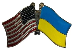 Pack of 24 USA American Flag & Ukraine Plain Flag Motorcycle Hat Cap Lapel Pin - Picture 1 of 1
