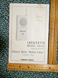 Banda Ciudadana Lafayette HA-62 2 canales "Walkie Talkie"" manual de operación de 100 mw - Imagen 1 de 5