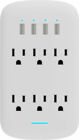 6 Outlet Wall Tap Surge Protector w/ 4 USB Ports 490J