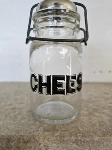 Vintage Wheaton Glas Parmesan Streu Käse Streuer Glas mit Metallballen Draht - Bild 1 von 17