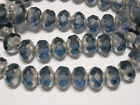 25 beads - 8x6mm Montana Blue with Silver Czech Rondelle Beads