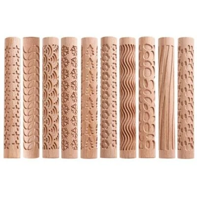 Embossed Rolling Pins for Baking Cookies Embossing Rolling Pin Christmas Gift - Image 1 of 4